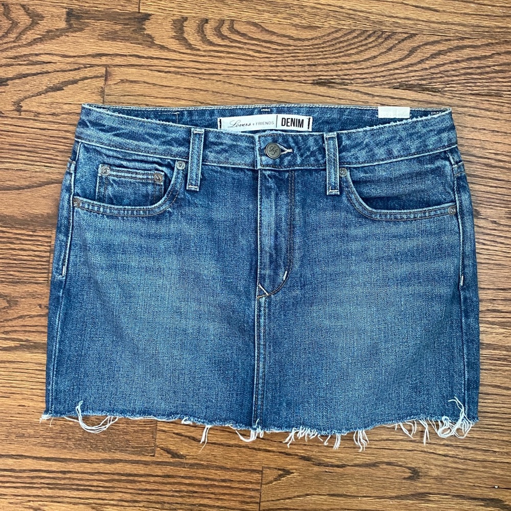 Lovers + Friends Denim Mini Skirt